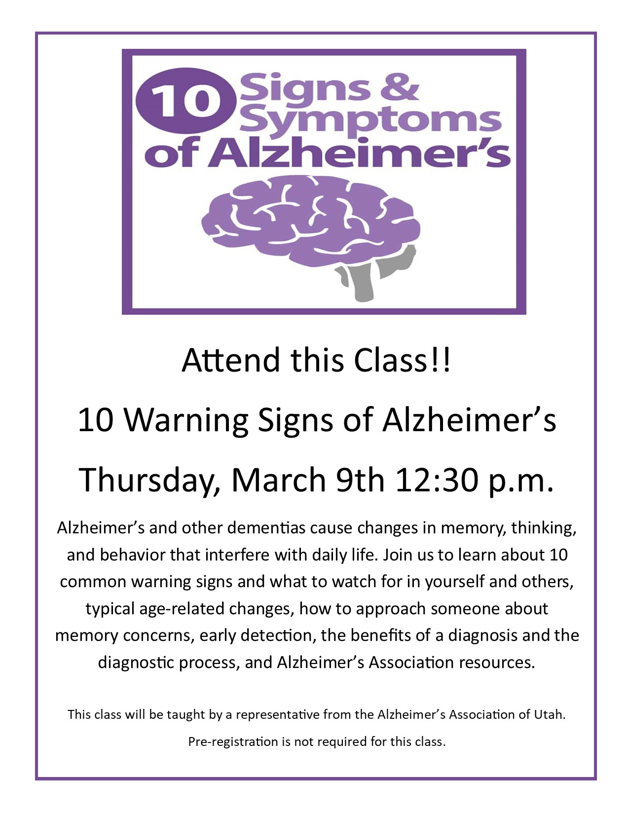 Warning Signs Of Alzheimers Springville Senior Center